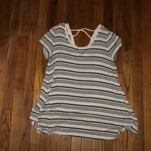 black and white shirt